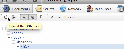 The Expand DOM button in Dragonfly